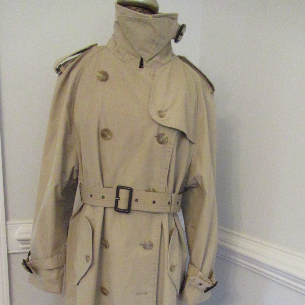 Cotton Blend Tan Trench Coat
